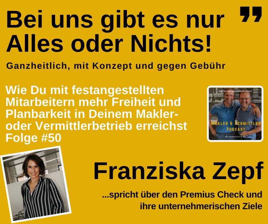 #50 Wie Du mit festangestellten Mitarbeitern mehr Freiheit und Planbarkeit in Deinem Makler- oder Vermittlerbetrieb erreichst
