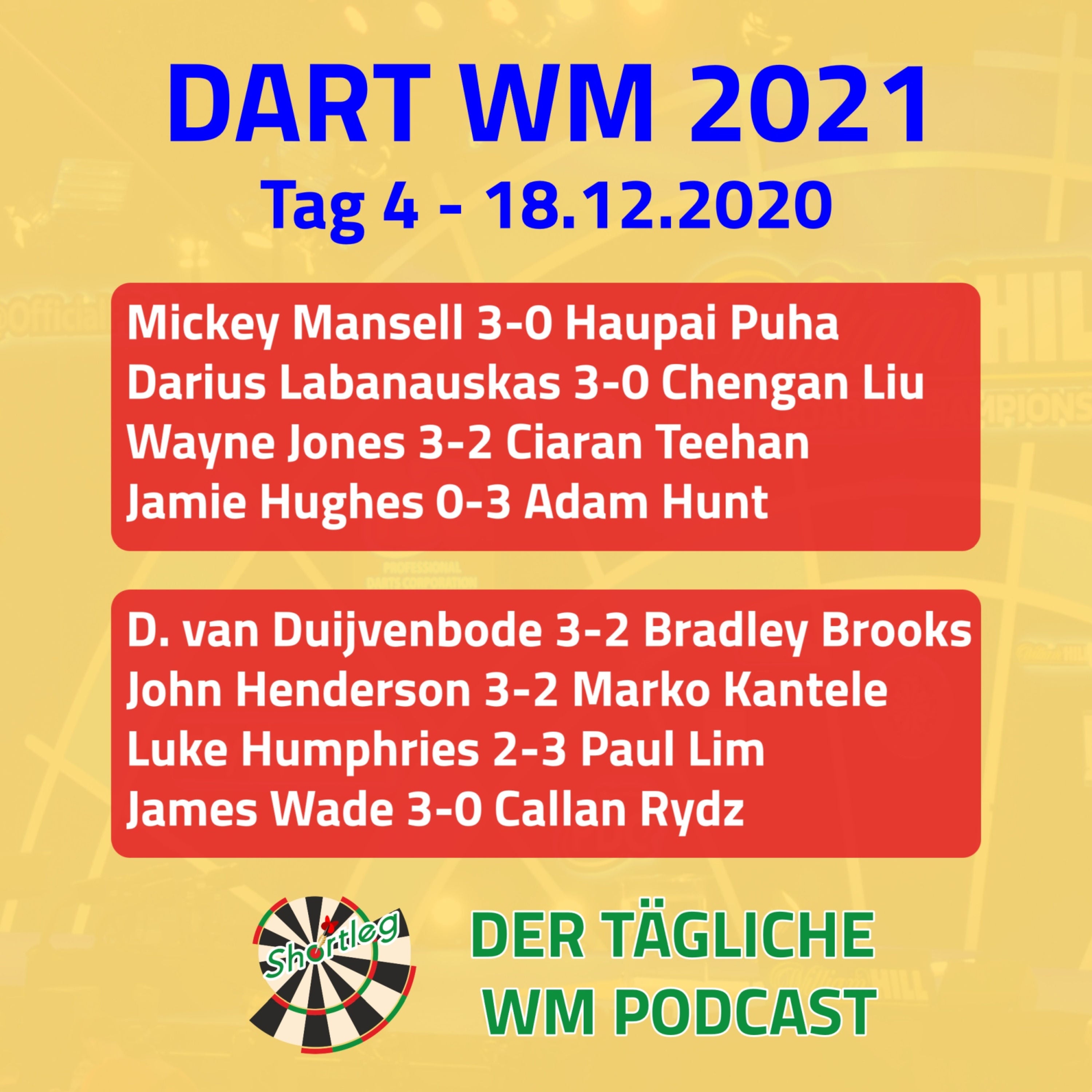 Shortleg - PDC WM 2021 - Tag 4