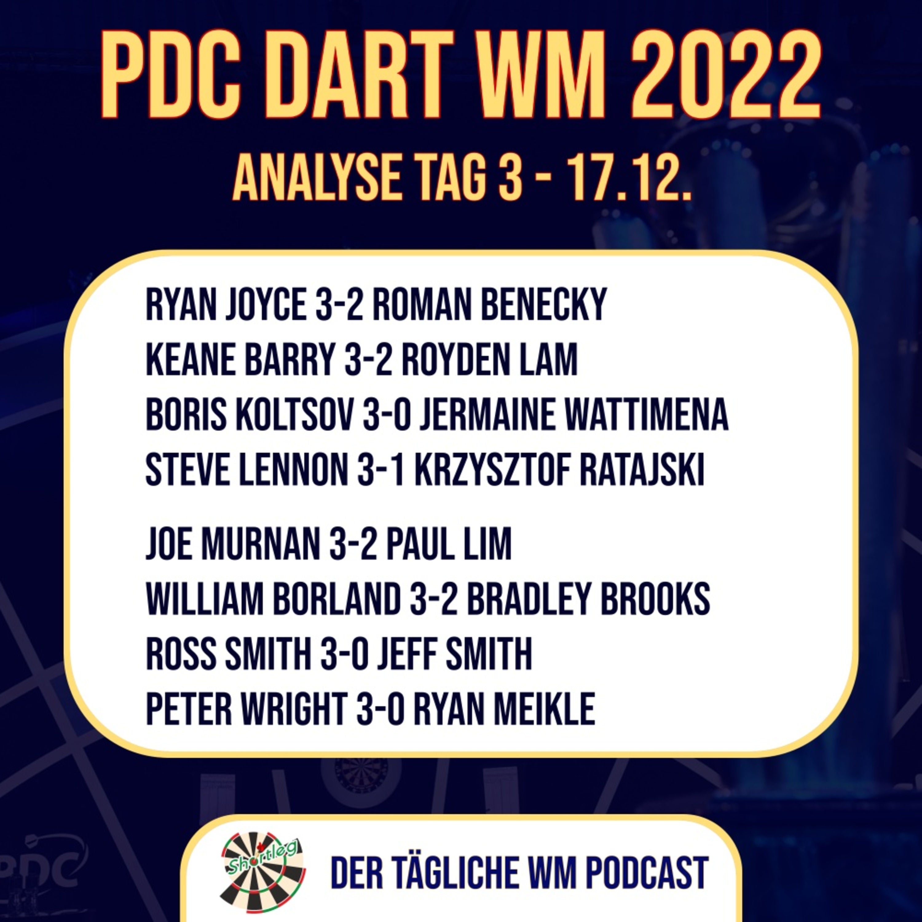 Shortleg - PDC WM 2022 - Tag 3