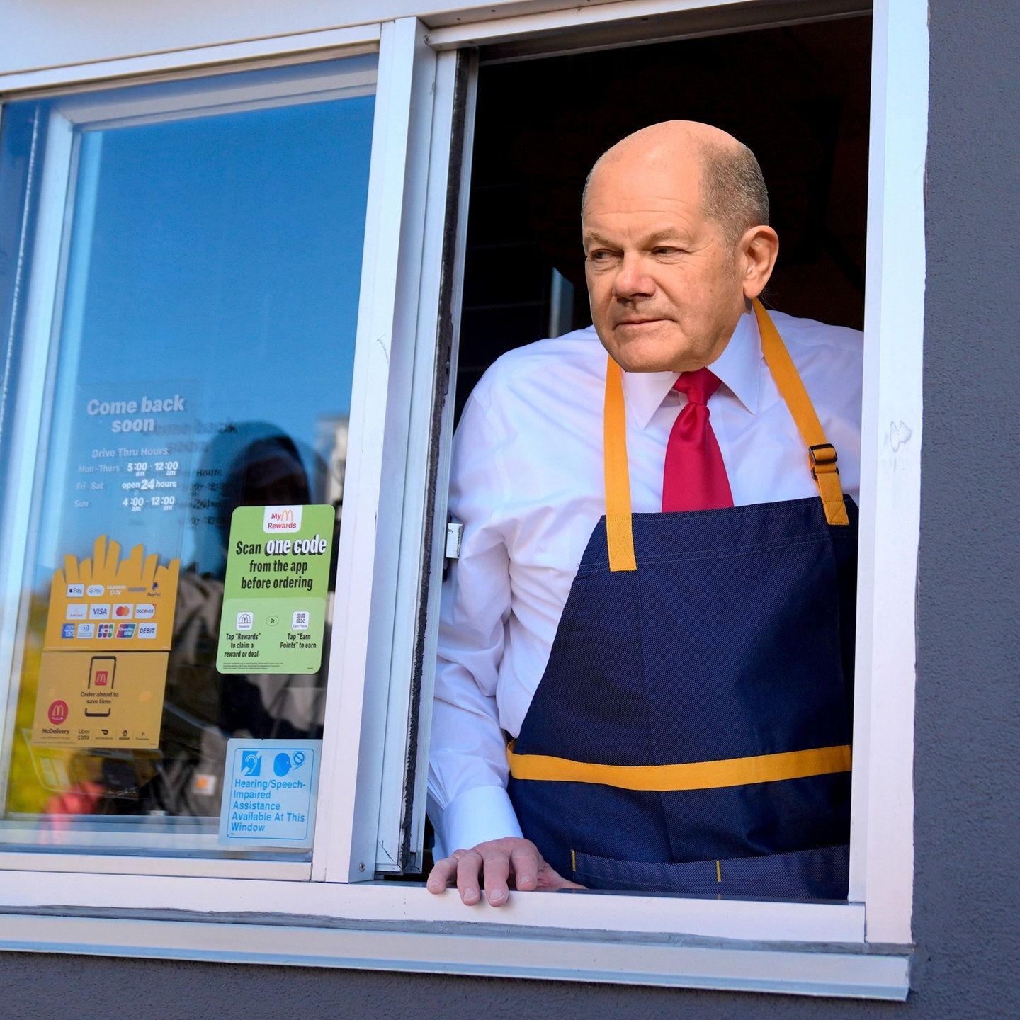 Scholz beim Drive-In