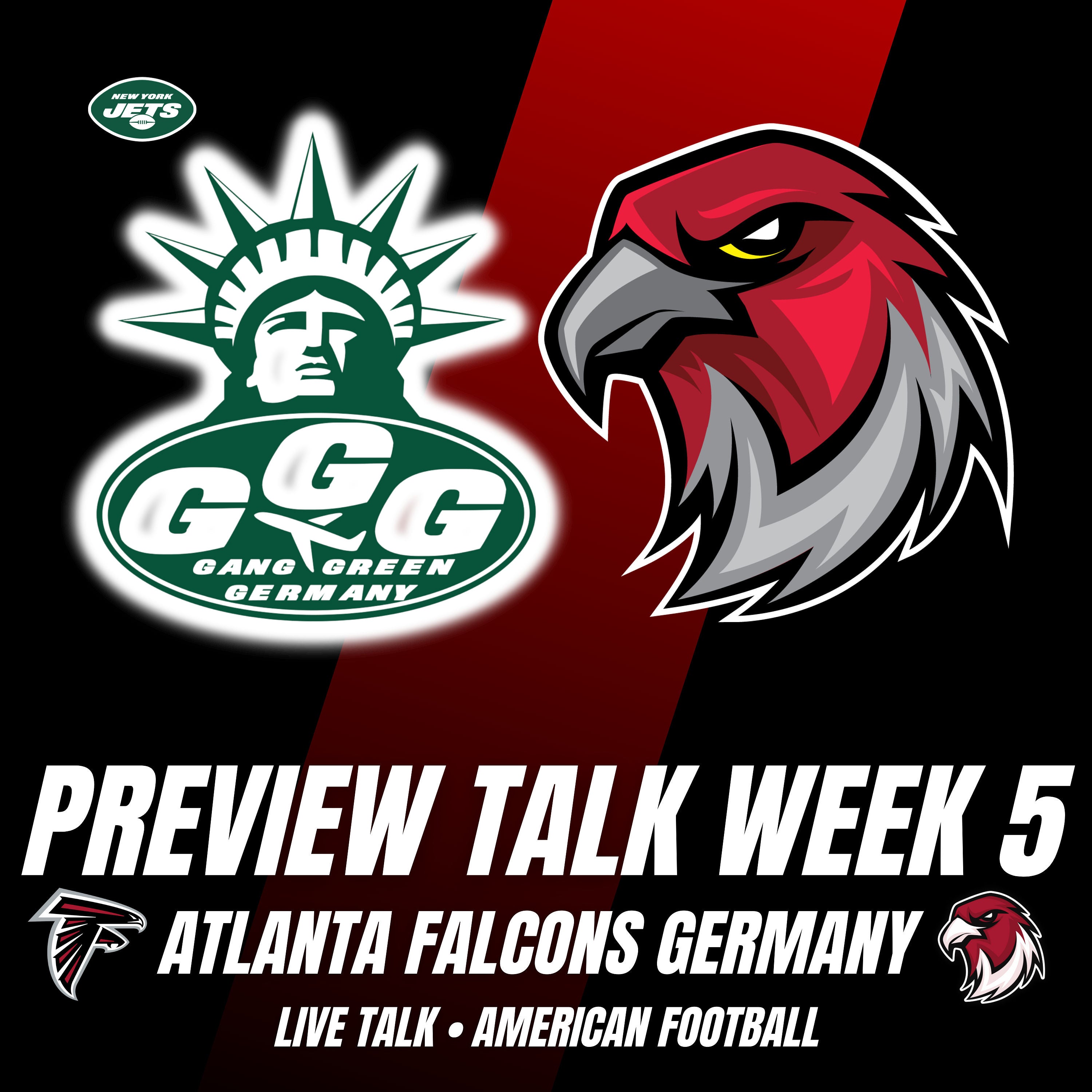 Preview Talk New York Jets vs. Atlanta Falcons in London mit Knut von der Gang Green Germany