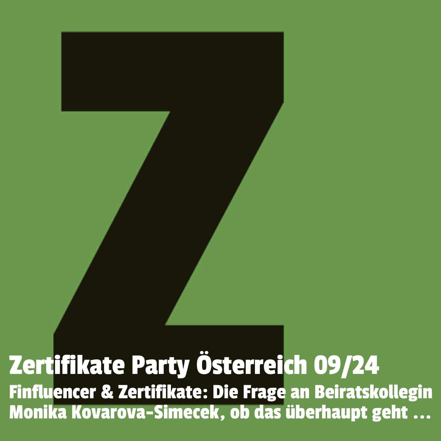 Zertifikate Party Österreich 09/24: Finfluencer und Zertifikate. Die Geht-das-Überhaupt?-Frage an Monika Kovarova-Simecek