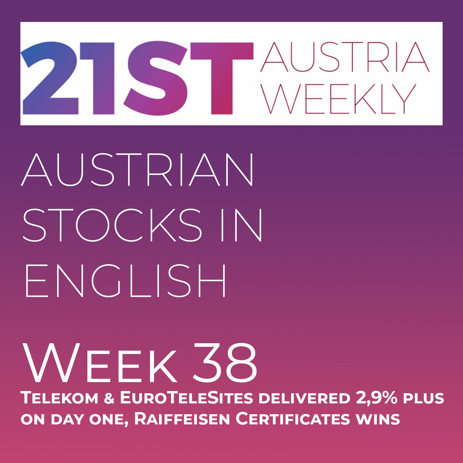 Austrian Stocks in English: Telekom & EuroTeleSites delivered 2,9% plus on day one, Raiffeisen Certificates wins
