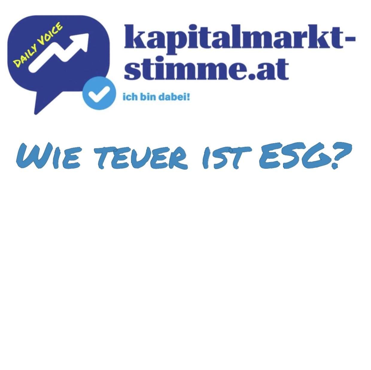 kapitalmarkt-stimme.at daily voice 24/365: Wie teuer ist ESG?