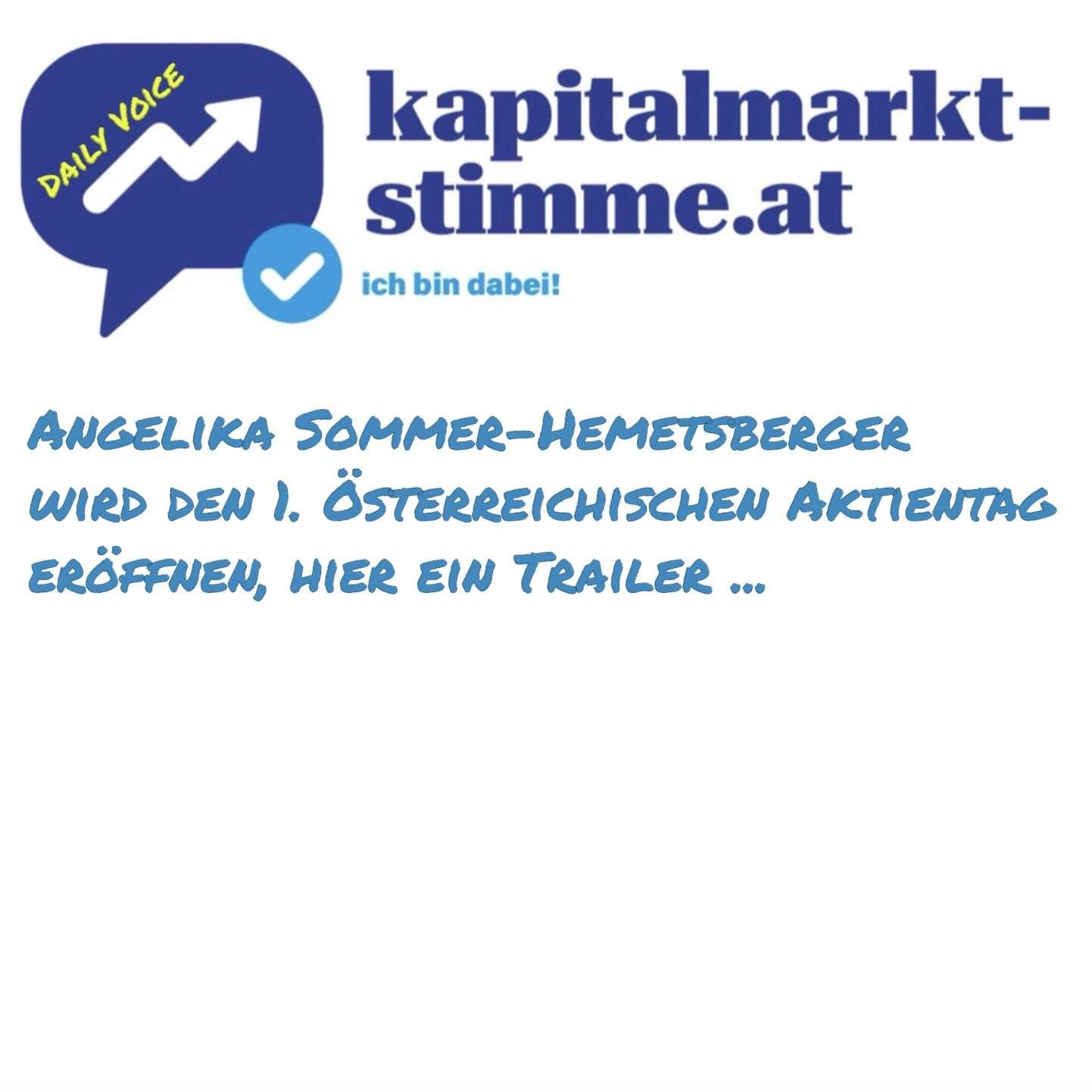 kapitalmarkt-stimme.at daily voice 126/365: Angelika Sommer-Hemetsberger eröffnet den 1. Österreichischen Aktientag, hier ein Trailer