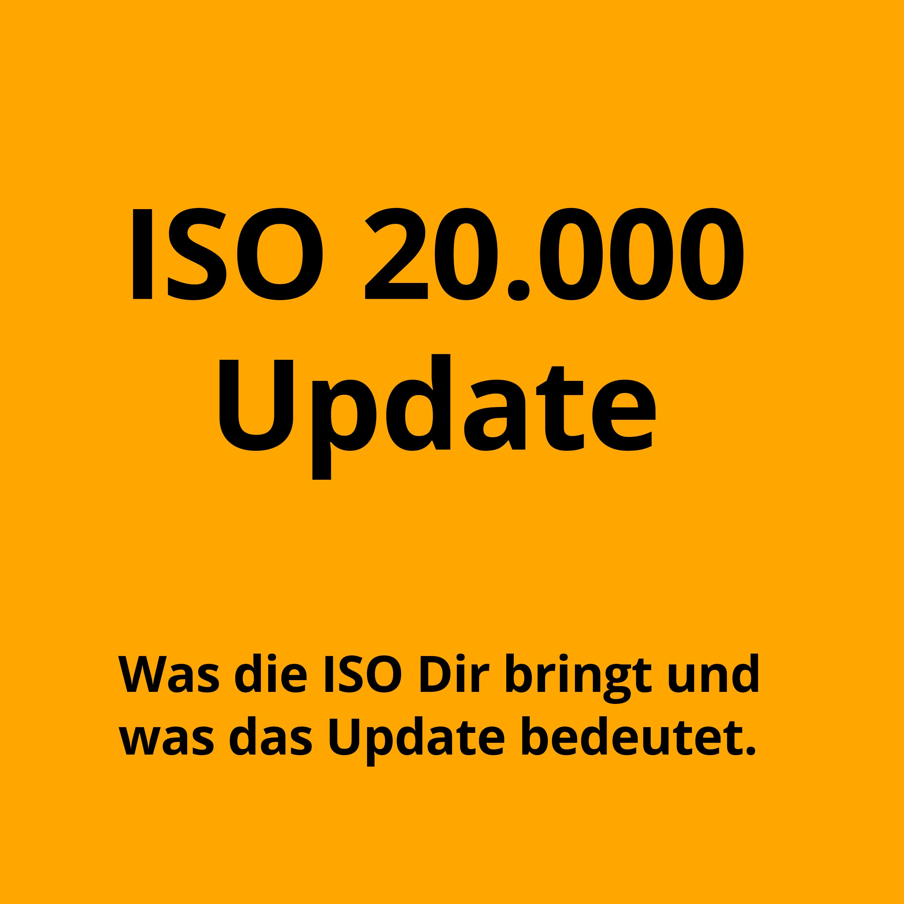 Die neue ISO 20.000 ist da!