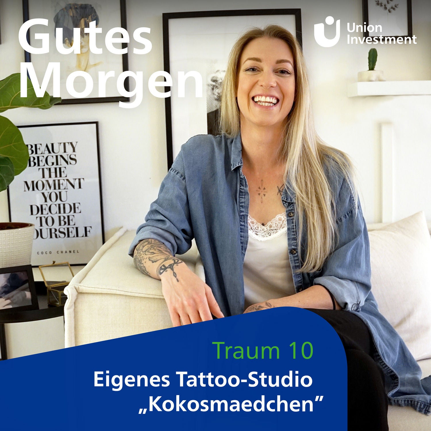 Im eigenen Studio kunstvolle Tätowierungen stechen – das ist der Traum von Denise Pittelkow („Kokosmaedchen“)