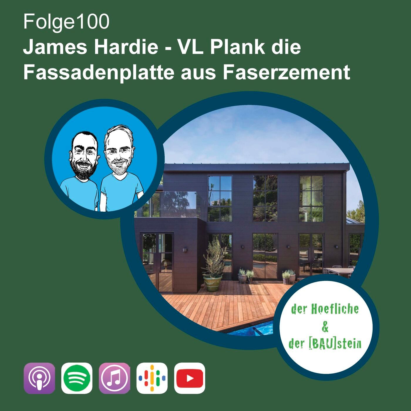 Die Fassadenplatte aus Faserzement