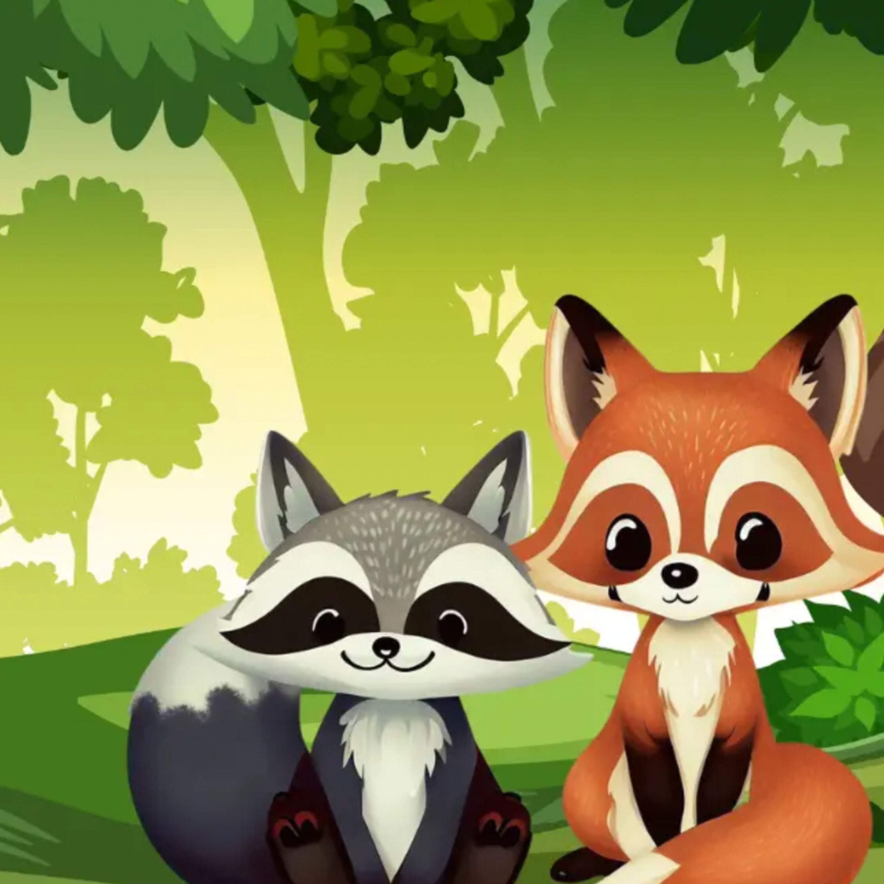 Waschbär Django entdeckt die Welt | Einschlafgeschichte für Kinder (+ Ausmalbilder)